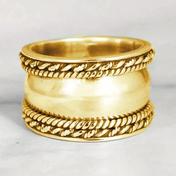 Alloy Simple Retro Ring Electroplating Smooth Twist Design