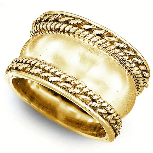 Alloy Simple Retro Ring Electroplating Smooth Twist Design
