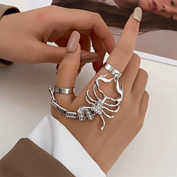 Alloy Single Finger Bracelet Retro Trendy Electroplated With Animal Zodiac Scorpion Microinlaid Unisex