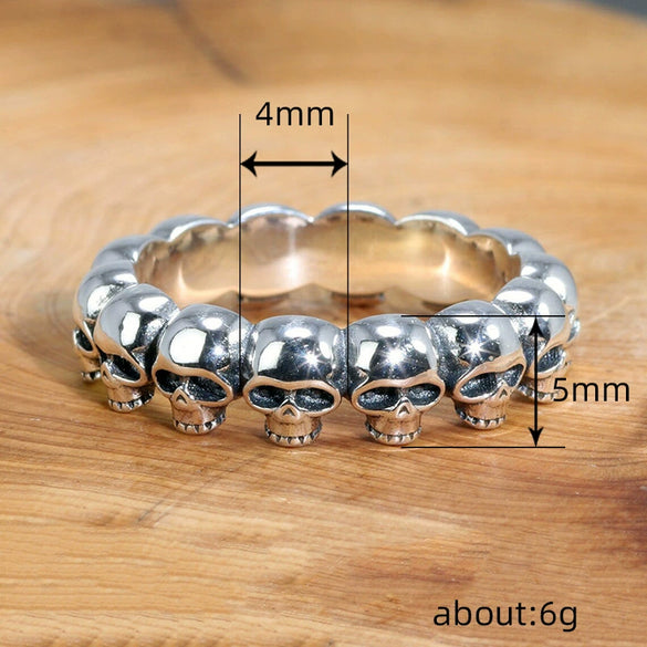 Alloy Skull Finger Ring Unisex Retro Electroplated
