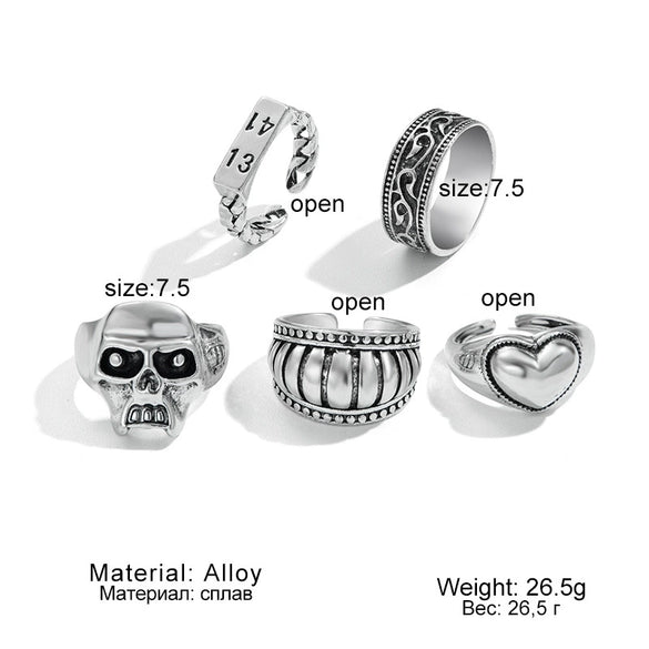 Alloy Skull Love Letter Ring Electroplated For Women
