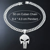Alloy Skull Pendant Diamond Cuban Chain Men's Hip Hop Jewelry With Geometric Pattern