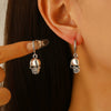 Alloy Skull Stud Earrings With 14K Gold Ear Needles Electroplated Retro Cold Style For Women