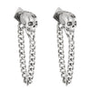 Alloy Skull Stud Earrings With 14K Gold Ear Needles Electroplated Retro Cold Style For Women