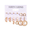 Alloy Small Circle Earrings Set Creative Retro Geometric Light Luxury Style Electroplated