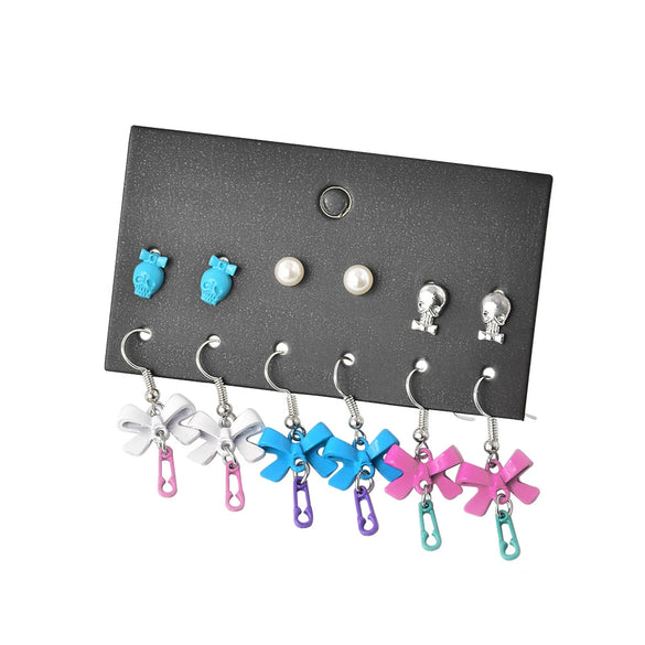 Alloy Small Circle Earrings Set Creative Retro Geometric Light Luxury Style Electroplated
