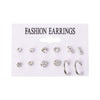 Alloy Small Circle Earrings Set Creative Retro Geometric Light Luxury Style Electroplated