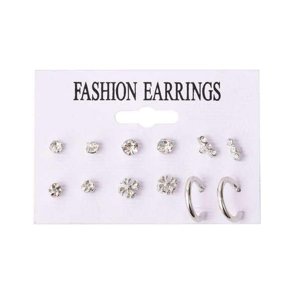 Alloy Small Circle Earrings Set Creative Retro Geometric Light Luxury Style Electroplated
