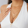 Alloy Small Flower Geometric Hiphop Style Electroplating Pendant Clavicle Necklace Set