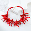 Alloy Snake Bone Chain Coral Shape Necklace With Geometric Pattern Electroplated For Women Bohemian Style