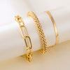 Alloy Snake Bone Chain Multilayer Bracelet Geometric Retro Style Electroplated For Women