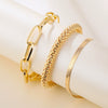 Alloy Snake Bone Chain Multilayer Bracelet Geometric Retro Style Electroplated For Women