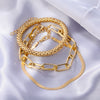 Alloy Snake Bone Chain Multilayer Bracelet Geometric Retro Style Electroplated For Women