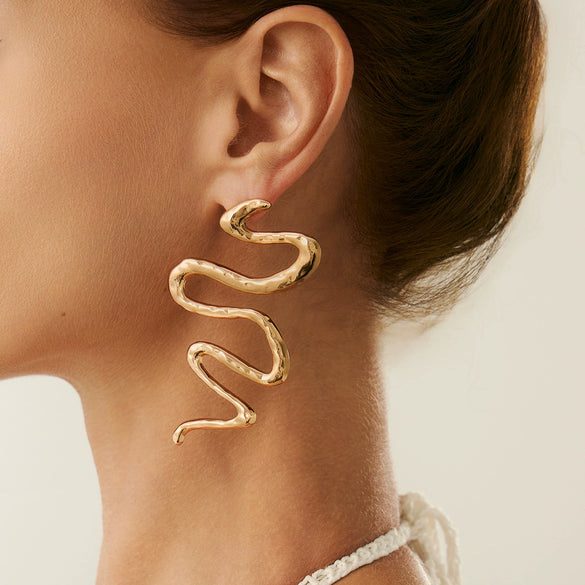 Alloy Snakeshaped Animal Zodiac Unique Style Electroplated Women's Earrings