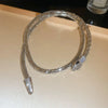 Alloy Snakeshaped Diamondencrusted Clavicle Chain Necklace For Women With Highend And Geometric Animal Style