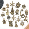 Alloy Snowman Christmas Tree Deer Snowflake Pendant Accessories Diy Earrings Electroplated Natural And Cartoon Style