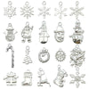 Alloy Snowman Christmas Tree Deer Snowflake Pendant Accessories Diy Earrings Electroplated Natural And Cartoon Style