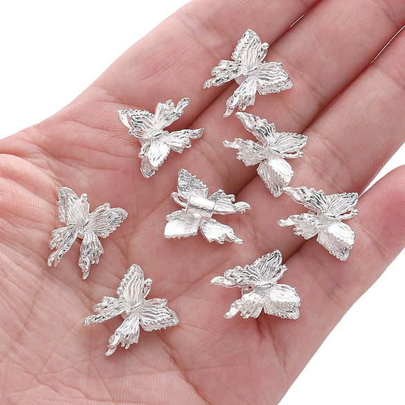 Alloy Spacer Butterfly Pendant Half Bracelet Diy Jewelry Material Silver Retro Accessories