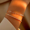 Alloy Sparkling Water Wave Chain Necklace Bracelet With Cross Crown Roman Numerals Pendant Electroplated Women's Jewelry