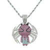 Alloy Spidershaped Diamond Pendant Necklace With Twist Chain Hiphop Style For Men And Women