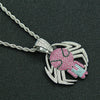 Alloy Spidershaped Diamond Pendant Necklace With Twist Chain Hiphop Style For Men And Women
