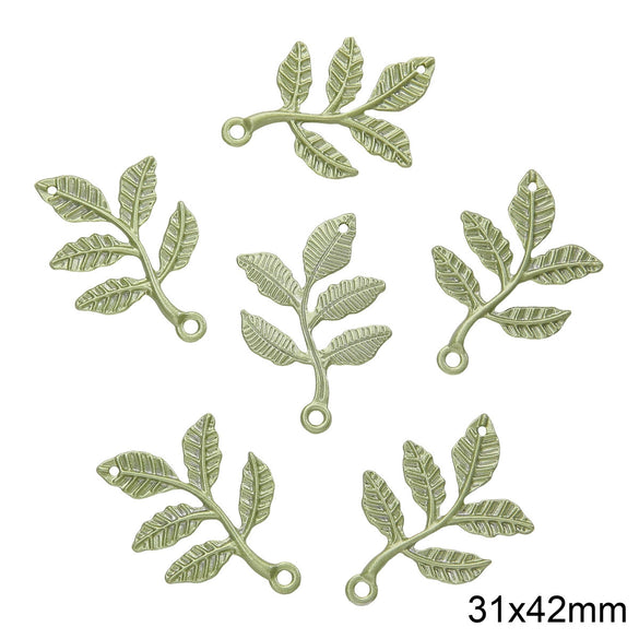 Alloy Spray Paint Leaf Series Jewelry Accessories For Diy Handmade Necklaces Bracelets Earrings