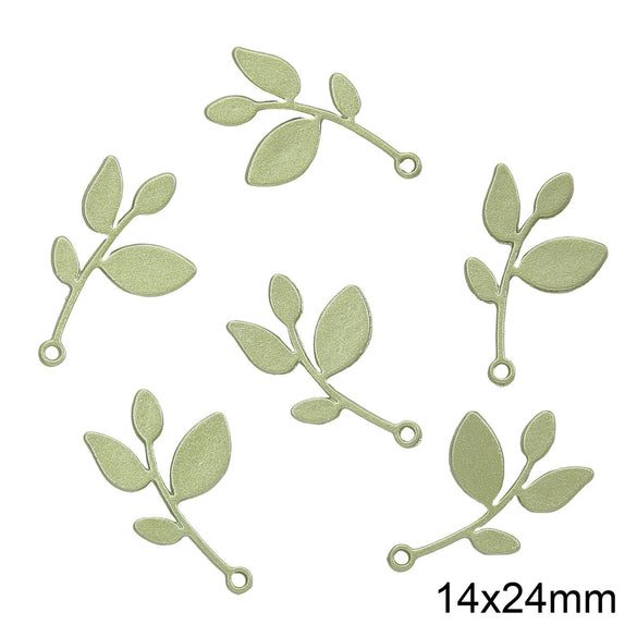 Alloy Spray Paint Leaf Series Jewelry Accessories For Diy Handmade Necklaces Bracelets Earrings