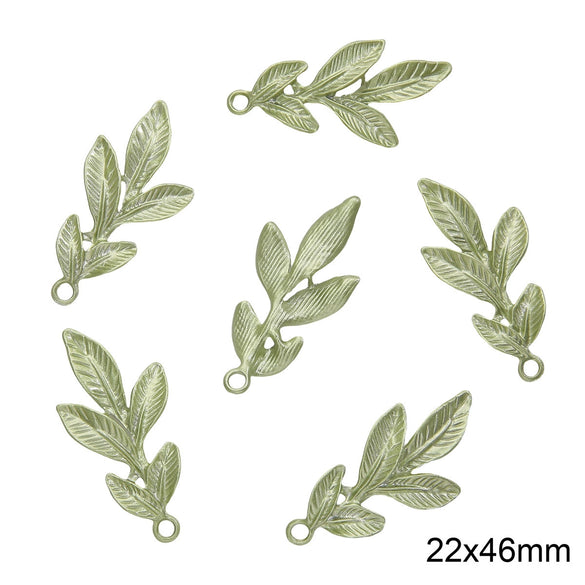Alloy Spray Paint Leaf Series Jewelry Accessories For Diy Handmade Necklaces Bracelets Earrings