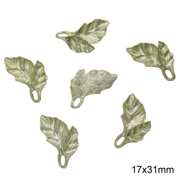 Alloy Spray Paint Leaf Series Jewelry Accessories For Diy Handmade Necklaces Bracelets Earrings