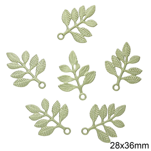 Alloy Spray Paint Leaf Series Jewelry Accessories For Diy Handmade Necklaces Bracelets Earrings
