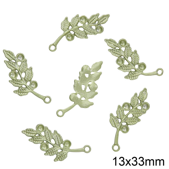 Alloy Spray Paint Leaf Series Jewelry Accessories For Diy Handmade Necklaces Bracelets Earrings