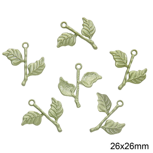 Alloy Spray Paint Leaf Series Jewelry Accessories For Diy Handmade Necklaces Bracelets Earrings