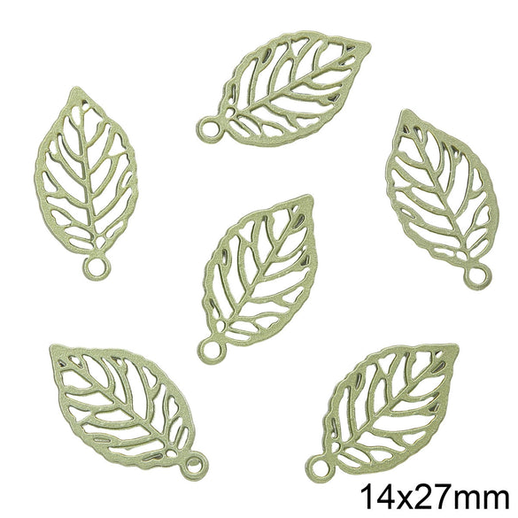 Alloy Spray Paint Leaf Series Jewelry Accessories For Diy Handmade Necklaces Bracelets Earrings