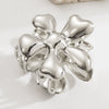Alloy Spring Clip Headwear With Geometric And Flower Design Electroplated For Women