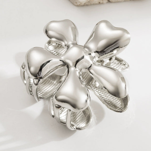 Alloy Spring Clip Headwear With Geometric And Flower Design Electroplated For Women