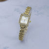 Alloy Square Bracelet Watch For Ladies Tweed Style Single Folding Buckle Rose Gold Buckle Ordinary Glass Mirror Spiral Crown