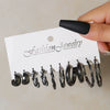 Alloy Square Geometric Electroplated Earrings Set With Vintage Pearl Card Design