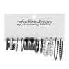 Alloy Square Geometric Electroplated Earrings Set With Vintage Pearl Card Design