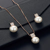 Alloy Square Pearl Jewelry Set With Diamond Inlaid For Women