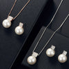 Alloy Square Pearl Jewelry Set With Diamond Inlaid For Women