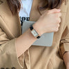 Alloy Square Retro Simple Quartz Watch For Female With Ordinary Glass Mirror And Leisure Style