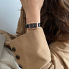 Alloy Square Retro Simple Quartz Watch For Female With Ordinary Glass Mirror And Leisure Style