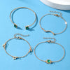 Alloy Square Star Snake Diamondencrusted Bracelet Set With Geometric Design For Women And Unisex