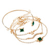 Alloy Square Star Snake Diamondencrusted Bracelet Set With Geometric Design For Women And Unisex