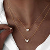 Alloy Stacked Butterfly Letter Love Clavicle Necklace With Heart Shape Geometric Animal Pattern And Diamond Design