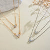 Alloy Stacked Butterfly Letter Love Clavicle Necklace With Heart Shape Geometric Animal Pattern And Diamond Design