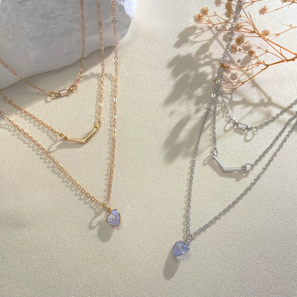 Alloy Stacked Butterfly Letter Love Clavicle Necklace With Heart Shape Geometric Animal Pattern And Diamond Design