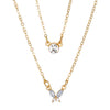 Alloy Stacked Butterfly Letter Love Clavicle Necklace With Heart Shape Geometric Animal Pattern And Diamond Design