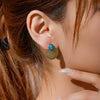 Alloy Stainless Steel Geometric Fanshaped Electroplated Retro Women's Earrings