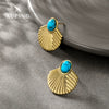 Alloy Stainless Steel Geometric Fanshaped Electroplated Retro Women's Earrings